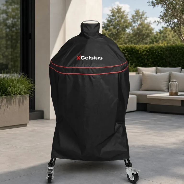 bbq hoes voor large kamado's universeel zwart met rood