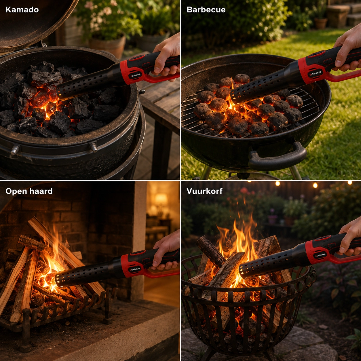 bbq aansteker elektrisch voor kolen en hout
