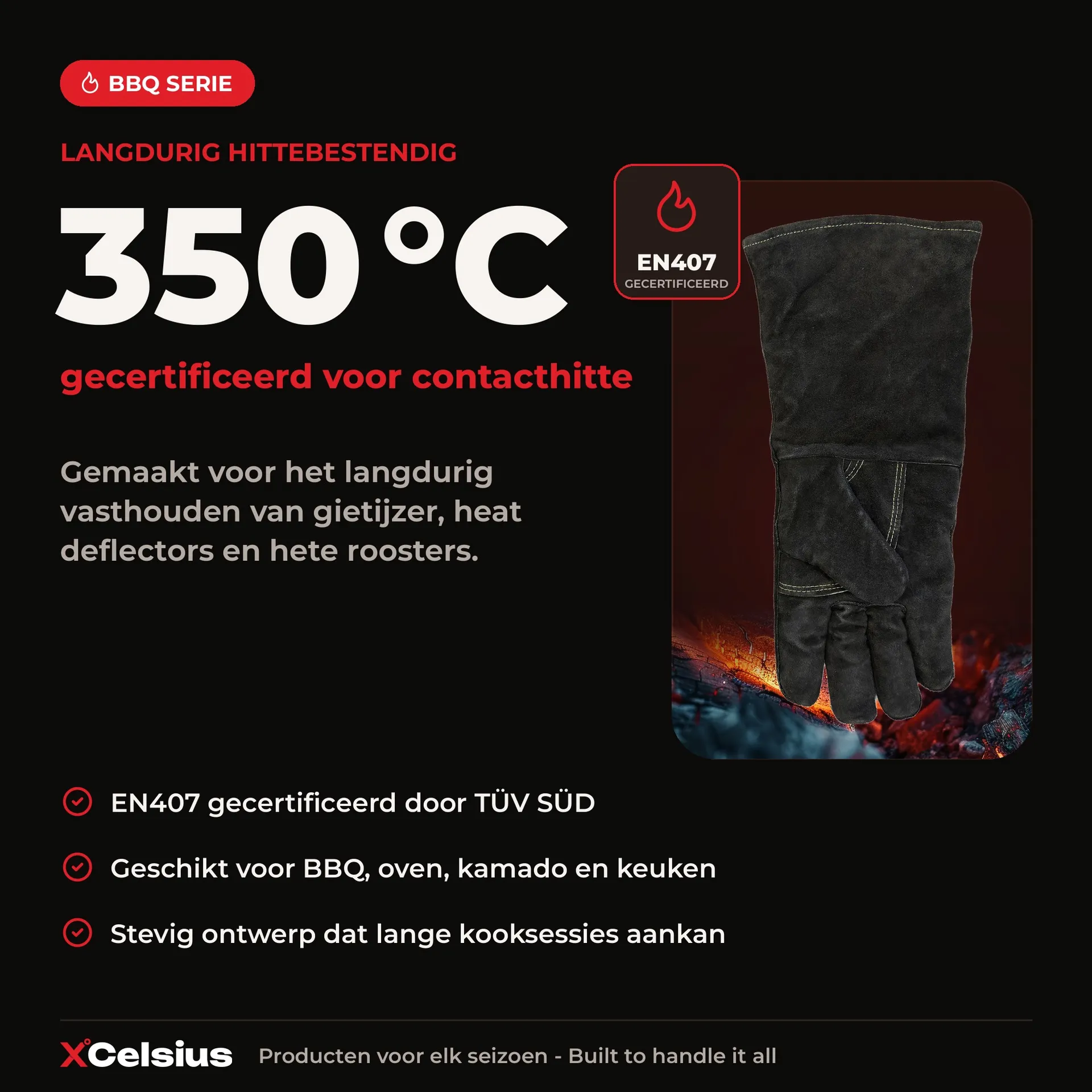 bbq handschoenen en407 gecertificeerd zwart