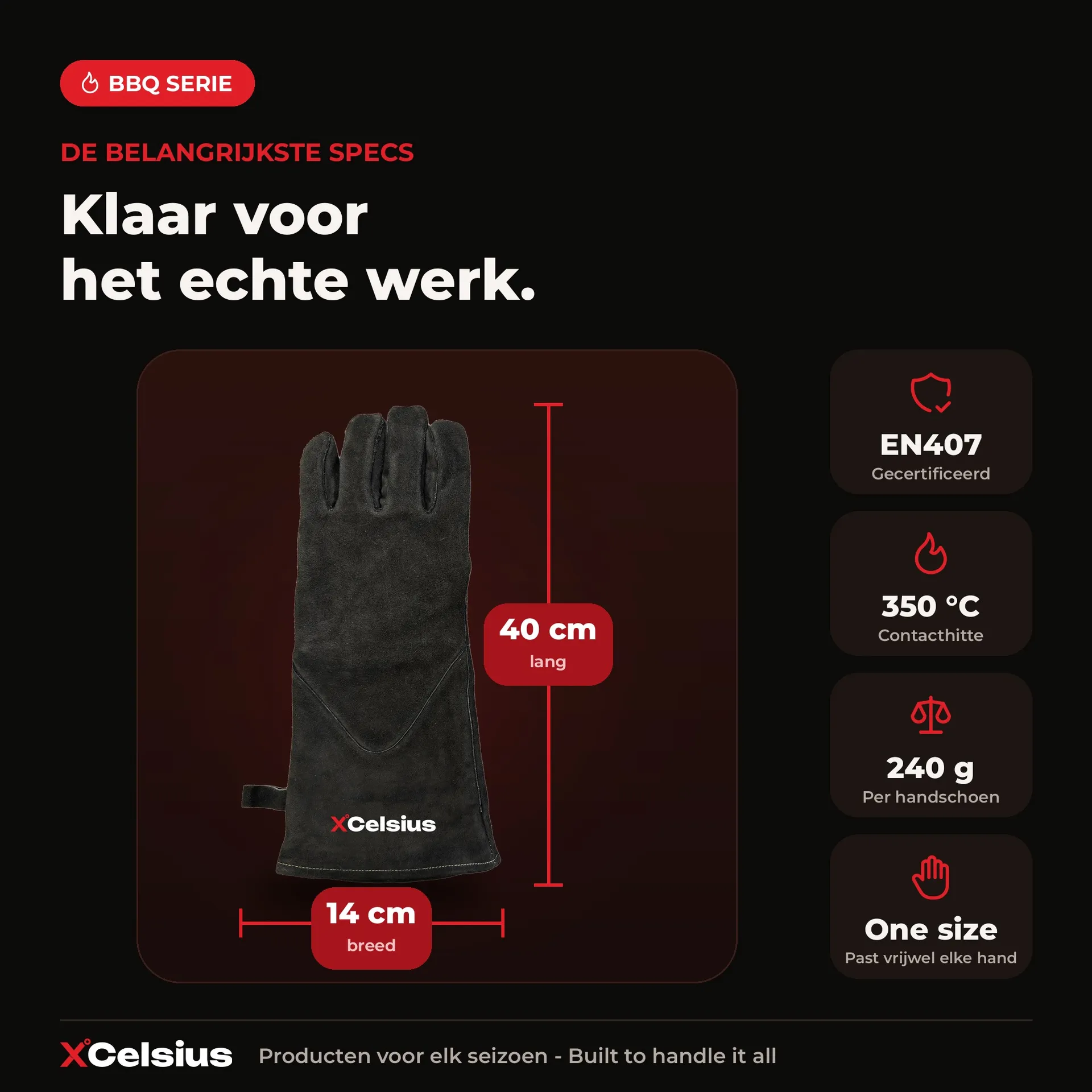 bbq handschoenen en407 gecertificeerd zwart