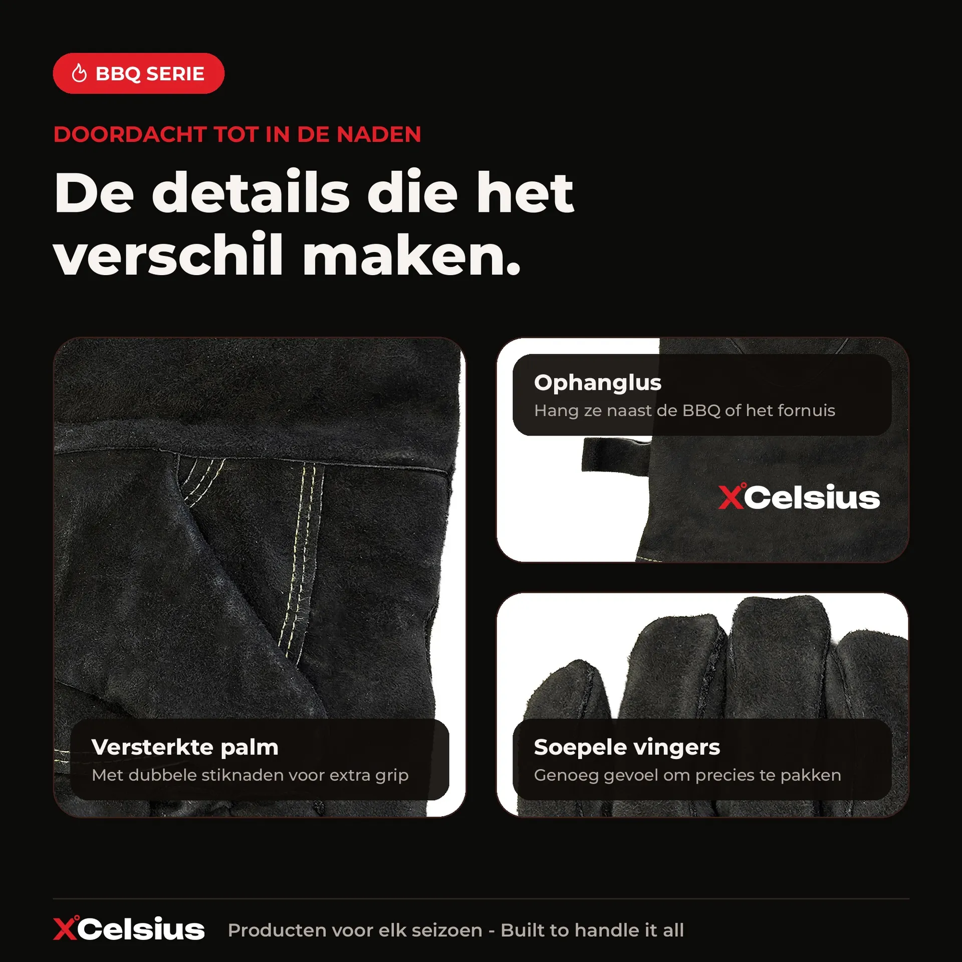 bbq handschoenen en407 gecertificeerd zwart