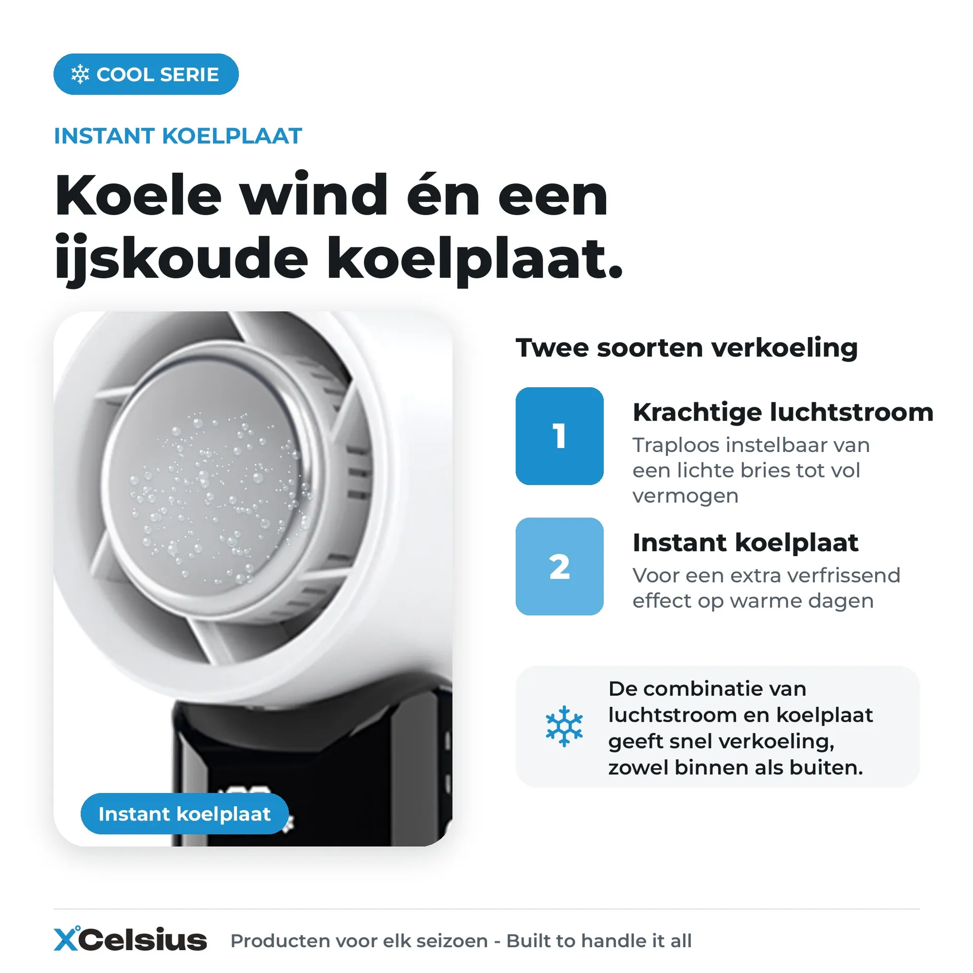 handventilator met instant koelplaat wit