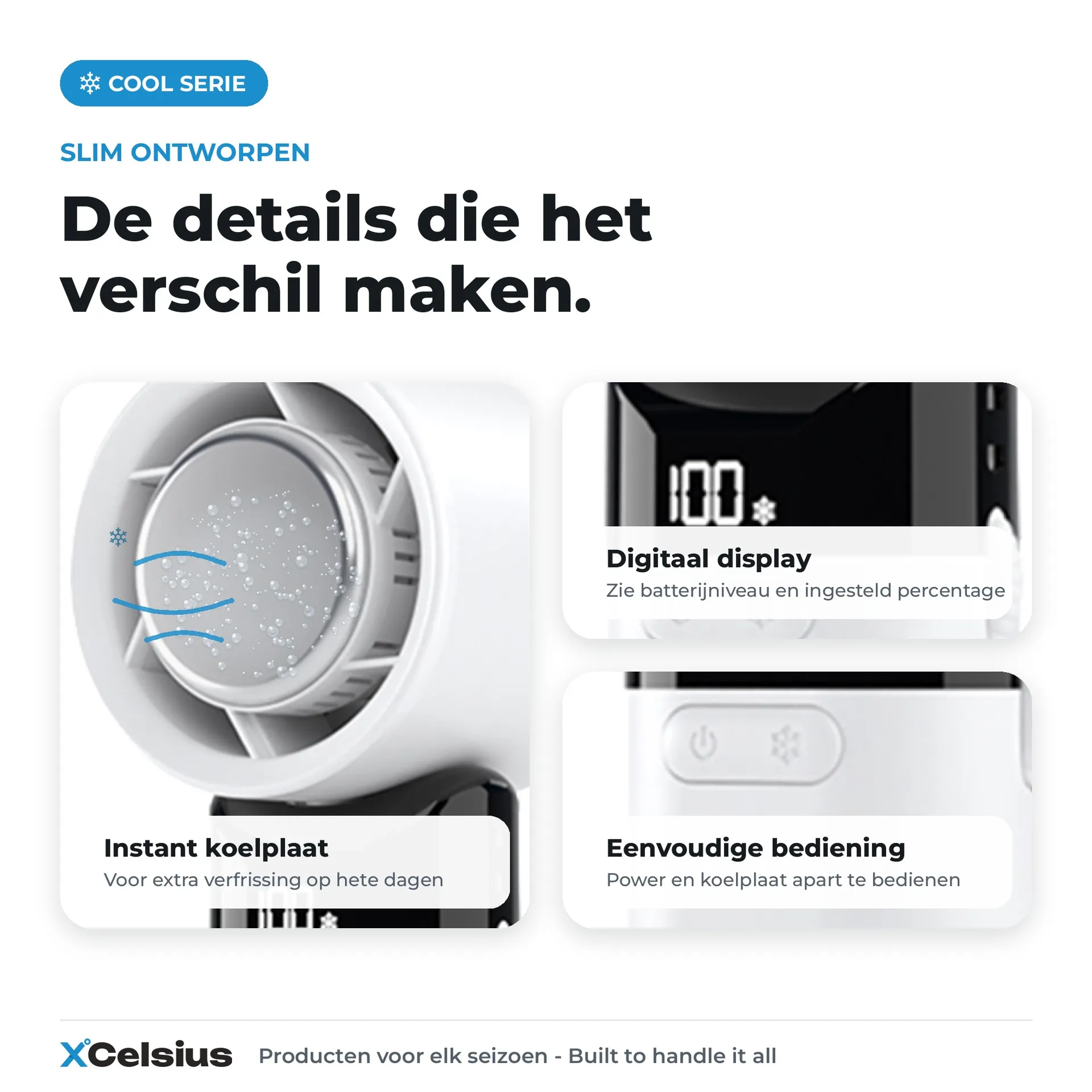 handventilator met instant koelplaat wit