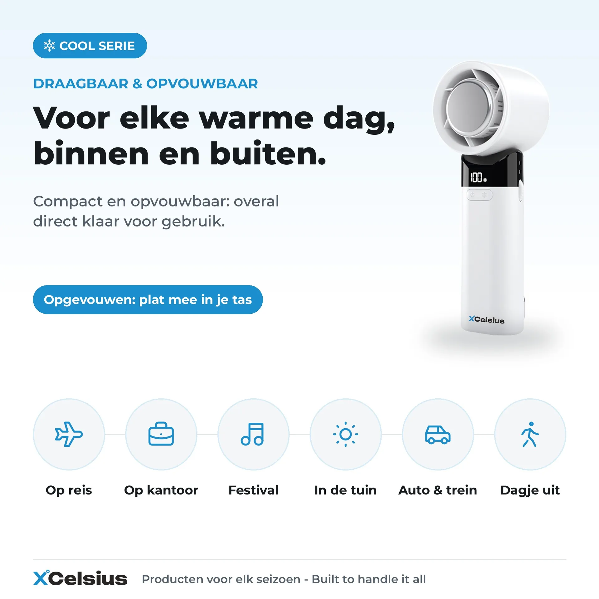 handventilator met instant koelplaat wit