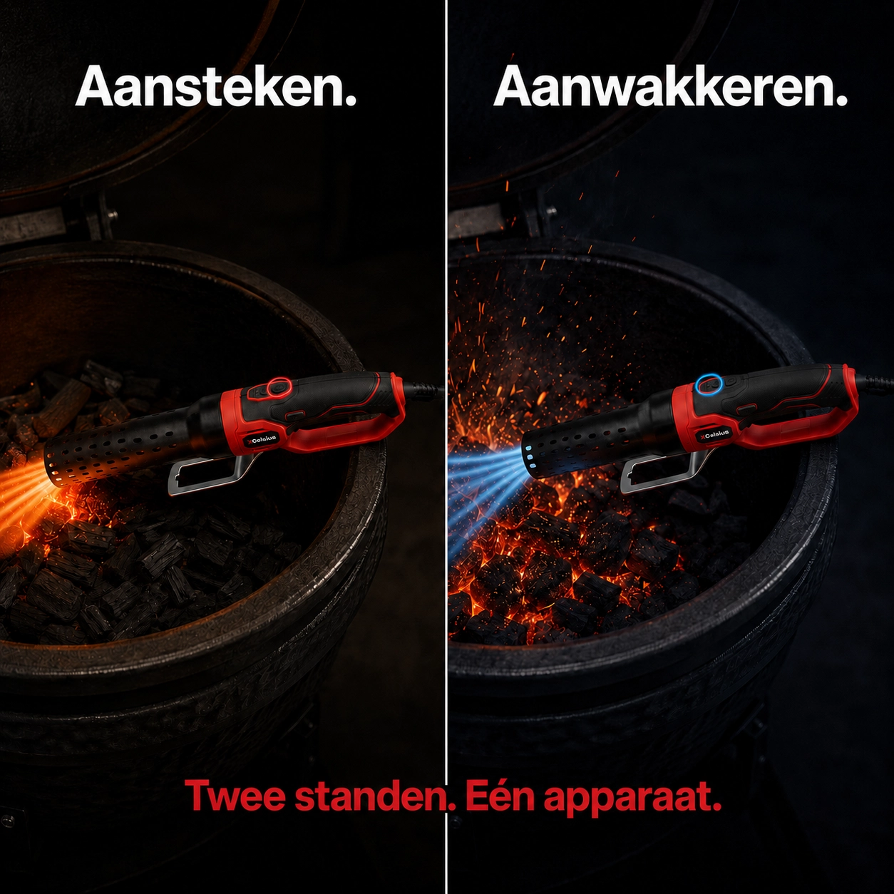 bbq aansteker elektrisch voor kolen en hout