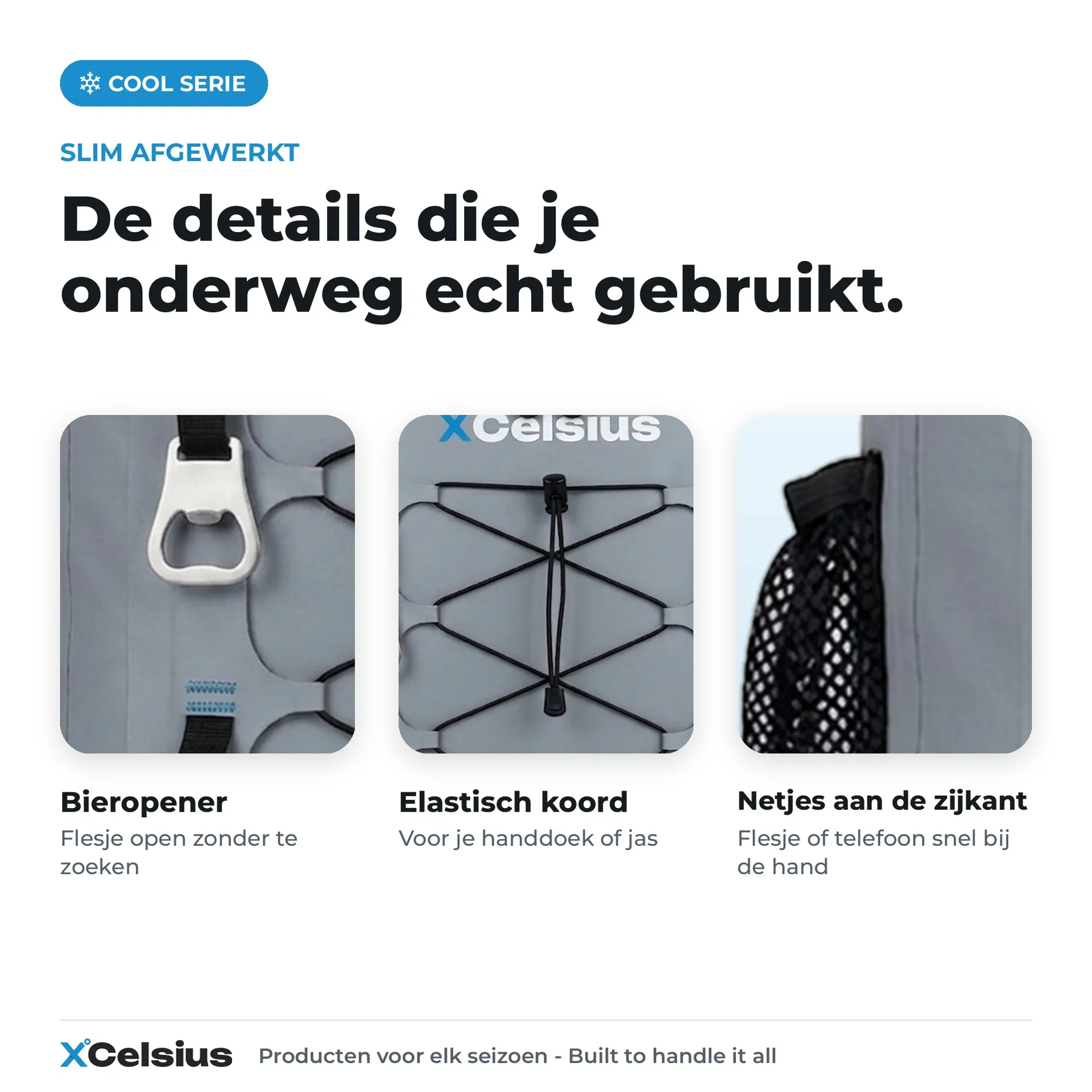 koelrugtas inclusief 2 koelelementen grijs