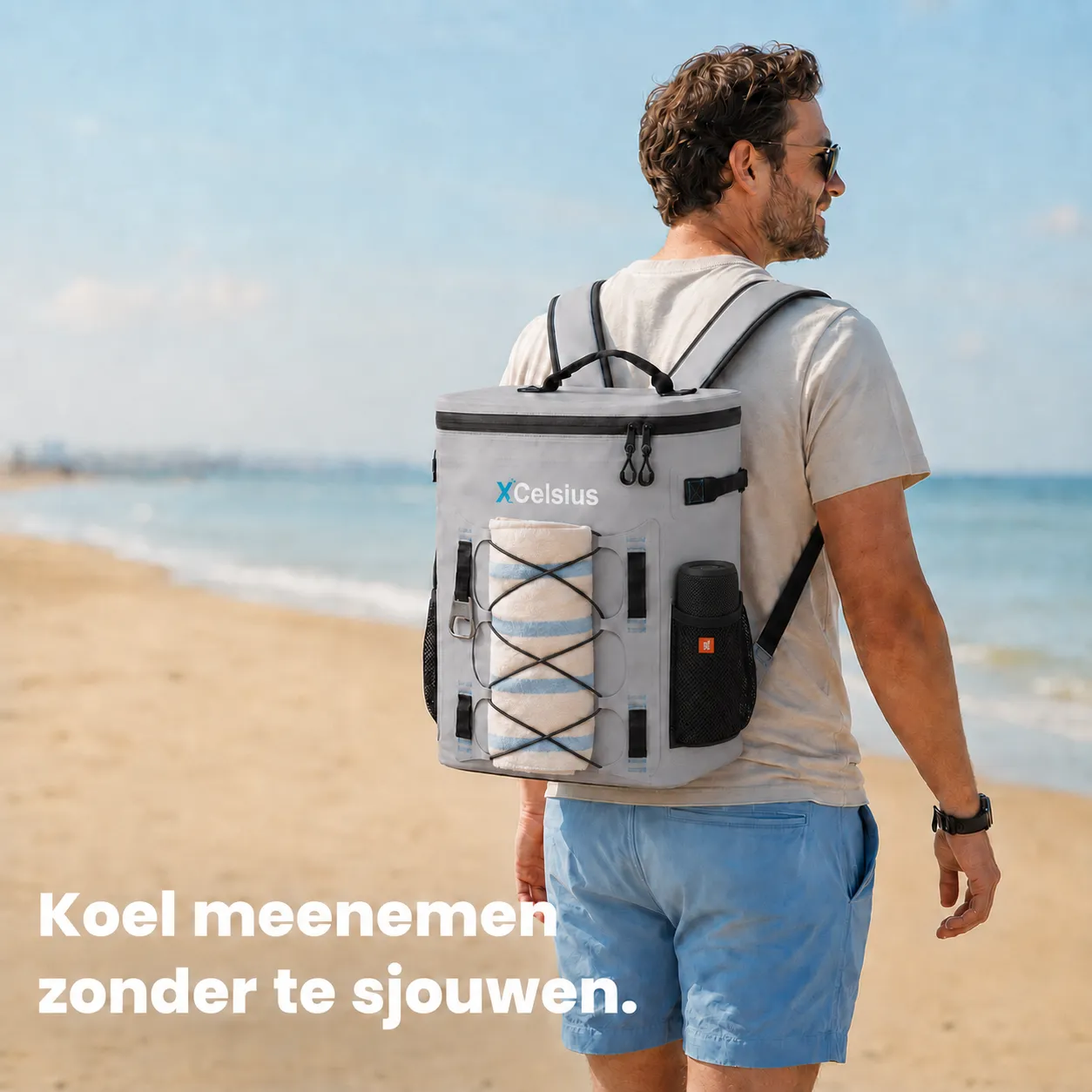 koelrugtas inclusief 2 koelelementen grijs