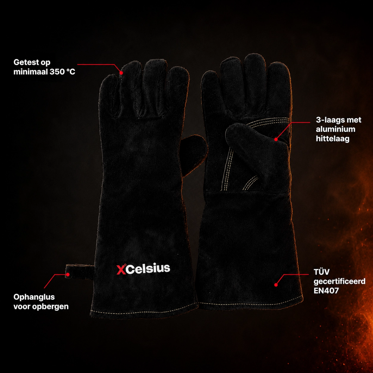 bbq handschoenen en407 gecertificeerd zwart